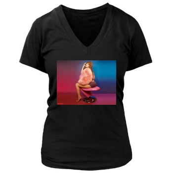 Holly Valance Women's Deep V-Neck TShirt