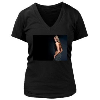 Holly Valance Women's Deep V-Neck TShirt