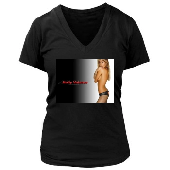 Holly Valance Women's Deep V-Neck TShirt