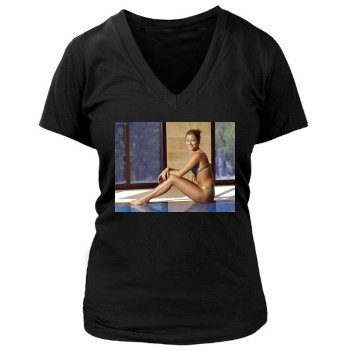 Holly Valance Women's Deep V-Neck TShirt