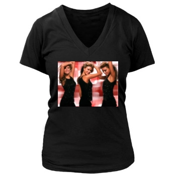 Holly Valance Women's Deep V-Neck TShirt