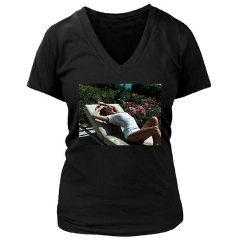 Holly Valance Women's Deep V-Neck TShirt