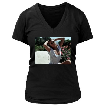 Holly Valance Women's Deep V-Neck TShirt