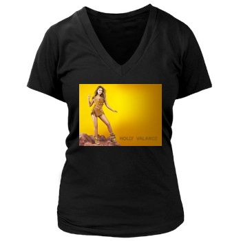 Holly Valance Women's Deep V-Neck TShirt