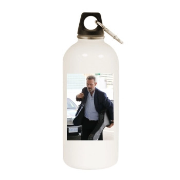 Hugh Laurie White Water Bottle With Carabiner