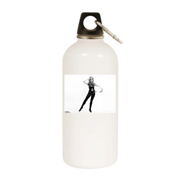 Jane Fonda White Water Bottle With Carabiner