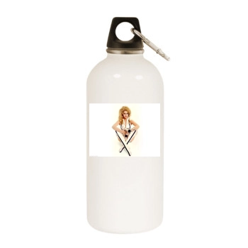 Jane Fonda White Water Bottle With Carabiner