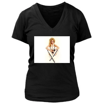 Jane Fonda Women's Deep V-Neck TShirt