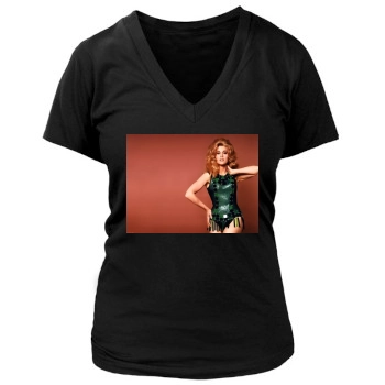 Jane Fonda Women's Deep V-Neck TShirt