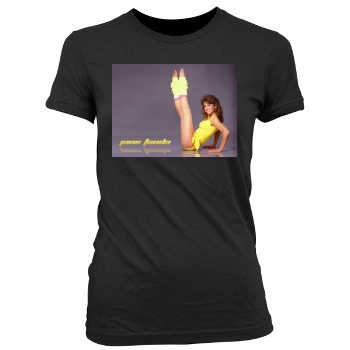 Jane Fonda Women's Junior Cut Crewneck T-Shirt