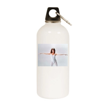 Jane Fonda White Water Bottle With Carabiner