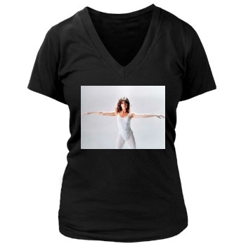 Jane Fonda Women's Deep V-Neck TShirt