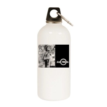 Jane Fonda White Water Bottle With Carabiner