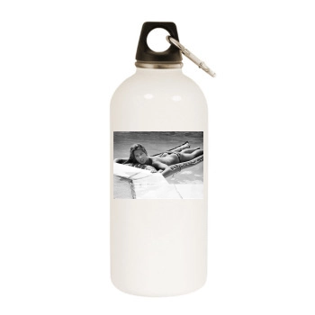 Jane Fonda White Water Bottle With Carabiner