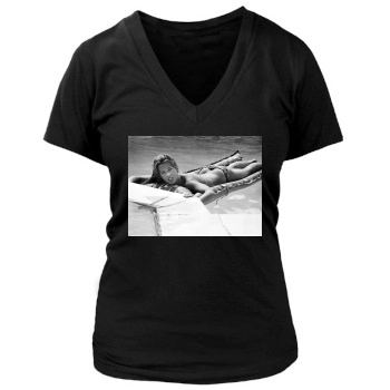 Jane Fonda Women's Deep V-Neck TShirt