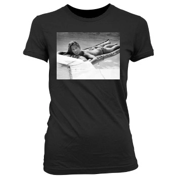 Jane Fonda Women's Junior Cut Crewneck T-Shirt