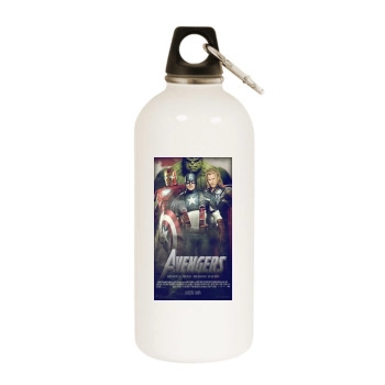 The Avengers (2012) White Water Bottle With Carabiner