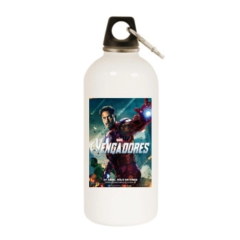 The Avengers (2012) White Water Bottle With Carabiner