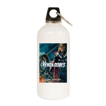 The Avengers (2012) White Water Bottle With Carabiner