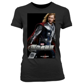 The Avengers (2012) Women's Junior Cut Crewneck T-Shirt