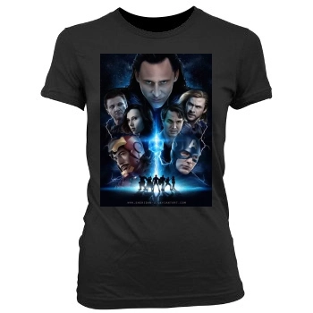 The Avengers (2012) Women's Junior Cut Crewneck T-Shirt