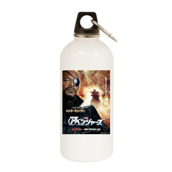 The Avengers (2012) White Water Bottle With Carabiner