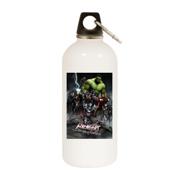 The Avengers (2012) White Water Bottle With Carabiner