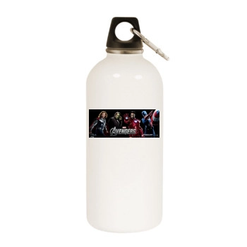 The Avengers (2012) White Water Bottle With Carabiner