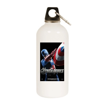 The Avengers (2012) White Water Bottle With Carabiner