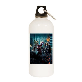 The Avengers (2012) White Water Bottle With Carabiner