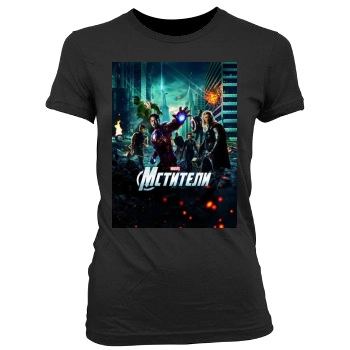 The Avengers (2012) Women's Junior Cut Crewneck T-Shirt