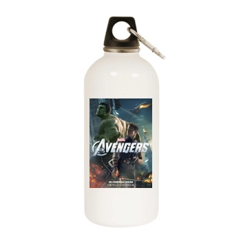 The Avengers (2012) White Water Bottle With Carabiner