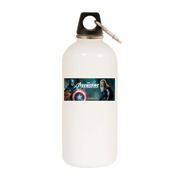 The Avengers (2012) White Water Bottle With Carabiner