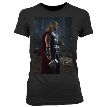 The Avengers (2012) Women's Junior Cut Crewneck T-Shirt