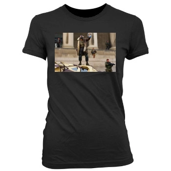 The Dark Knight Rises (2012) Women's Junior Cut Crewneck T-Shirt