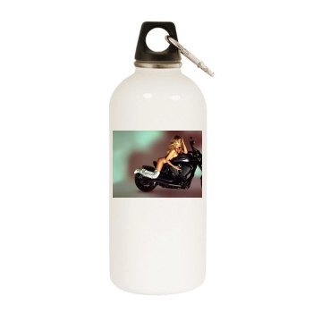 Abigail Clancy White Water Bottle With Carabiner