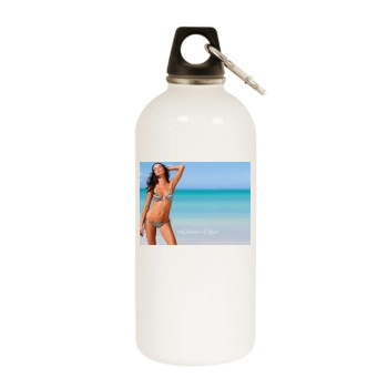 Adriana Lima White Water Bottle With Carabiner