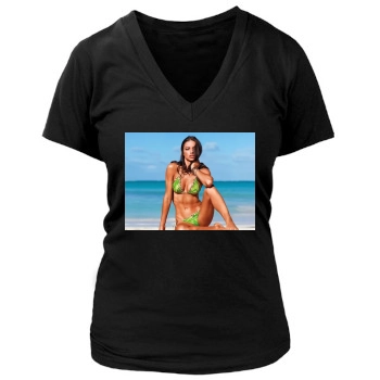 Adriana Lima Women's Deep V-Neck TShirt