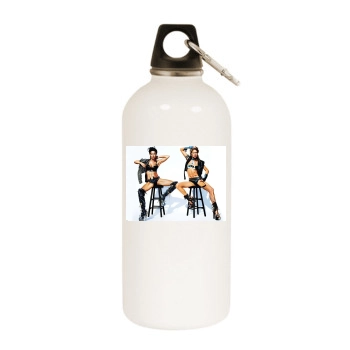 Adriana Lima White Water Bottle With Carabiner