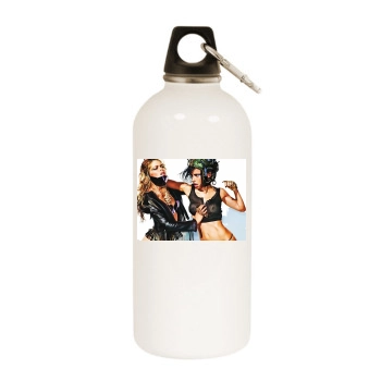 Adriana Lima White Water Bottle With Carabiner