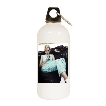 Agyness Deyn White Water Bottle With Carabiner