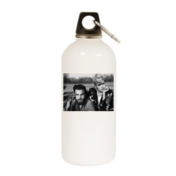 Agyness Deyn White Water Bottle With Carabiner