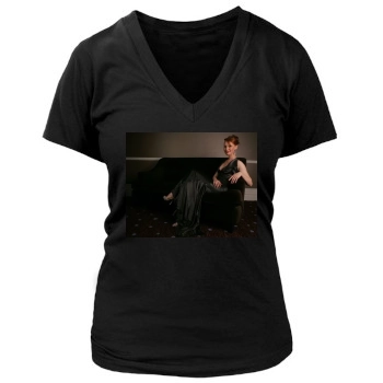 Alicia Witt Women's Deep V-Neck TShirt