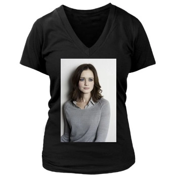 Alexis Bledel Women's Deep V-Neck TShirt