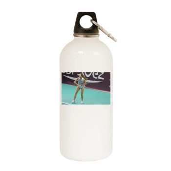 Alize Cornet White Water Bottle With Carabiner