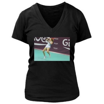 Alize Cornet Women's Deep V-Neck TShirt