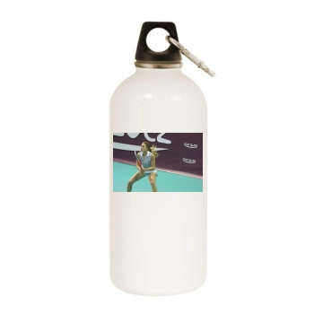 Alize Cornet White Water Bottle With Carabiner