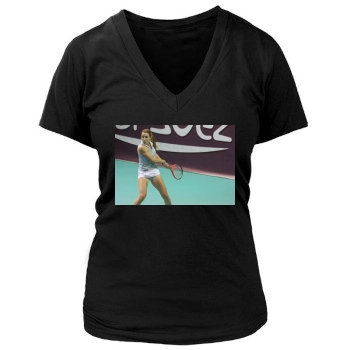 Alize Cornet Women's Deep V-Neck TShirt