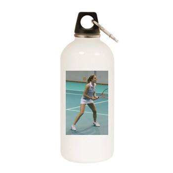 Alize Cornet White Water Bottle With Carabiner