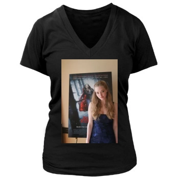 Amanda Seyfried Women's Deep V-Neck TShirt